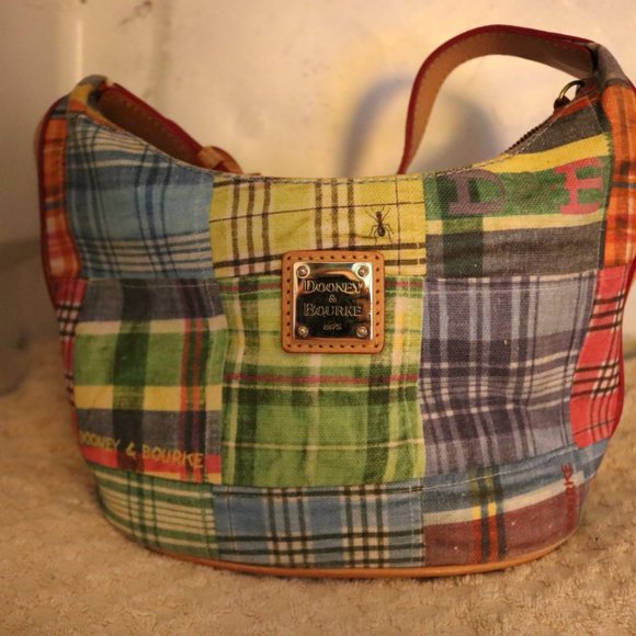 Women's Dooney And Bourke Small Shoulder Bag/Handbag/Purse Ant Plaid Pattern - Picture 1 of 16